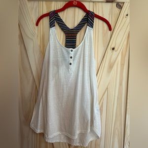 White/Serape print racer back tank